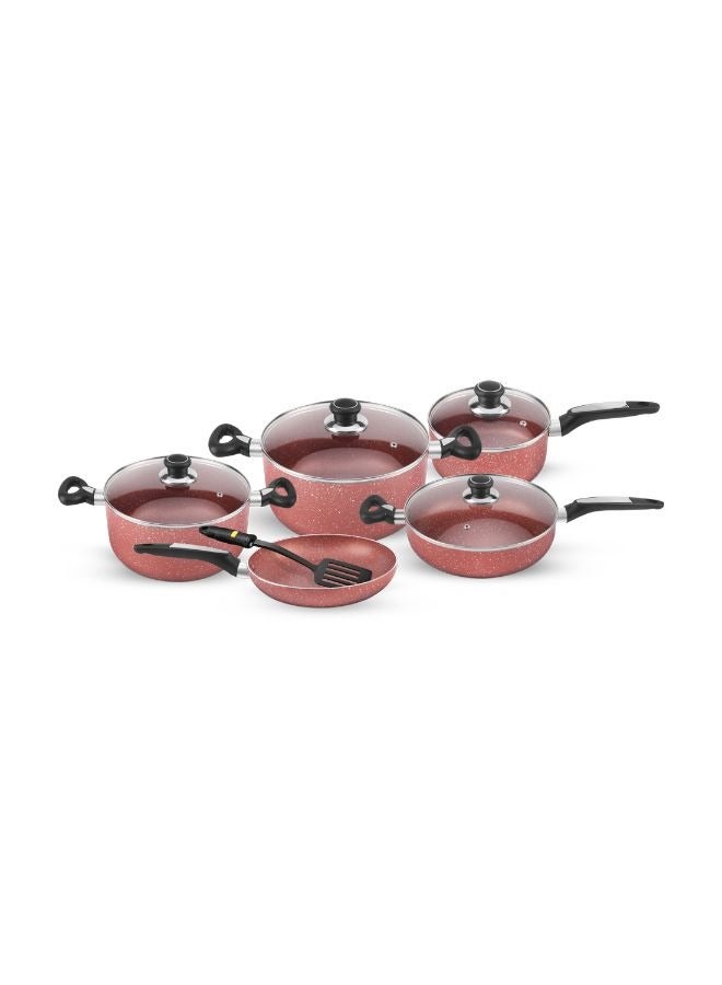 Royalford 10 pcsGranite coated Aluminum Cookware Set, Induction compatible Granite 64x43x25cm  - Image 1