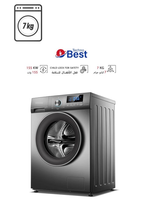 Front Loading Washing Machine 7 kg 155 kW BWF-007N Silver