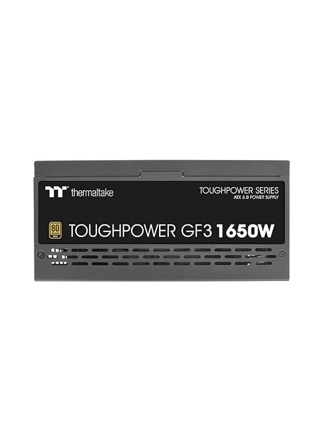 Toughpower GF3 1650W 80+ Gold Full Modular SLI/Crossfire Ready ATX 3.0 Standard Power Supply, PCIe Gen.5 12VHPWR Connector Included, PS-TPD-1650FNFAGU-4, 10 Year Warranty Black