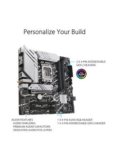 أسوس اللوحة الأم PRIME B760M-A WIFI D4 LGA1700 mATX، مجموعة شرائح Intel B760، 4x DDR4 DIMM، ذاكرة تصل إلى 128 جيجابايت كحد أقصى، Wi-Fi 6 / 2.5Gb ETH / BT v5.2، PCIe 4.0، USB 3.2 Type-C، 2*M .2 HDMI/DP | 90MB1CX0-M0EAY0 أسود  - Image 4