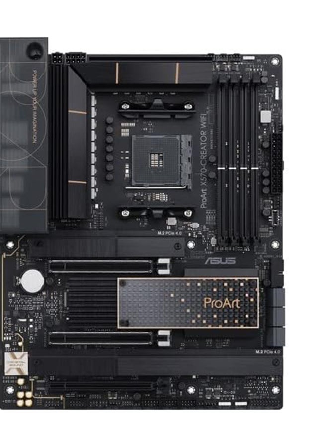أسوس ProArt X570-Creator WiFi AMD X570S Ryzen AM4 ATX اللوحة الأم لإنشاء المحتوى (PCIe 4.0، تبريد PCH السلبي، 2xThunderbolt 4 منافذ من النوع C، 10 جيجا بايت و2.5 جيجا بايت LAN، WiFi 6E، 3X M.2 فتحات، مركز المبدع)  - Image 1