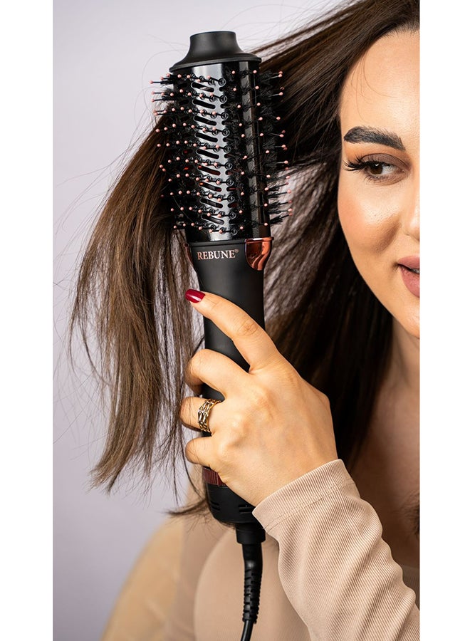 REBUNE One Step Hot Brush Hair Styler 1300W Black  - Image 2