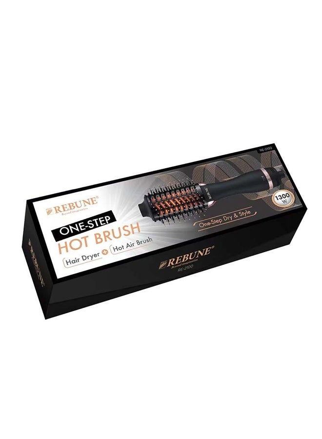 REBUNE One Step Hot Brush Hair Styler 1300W Black  - Image 4