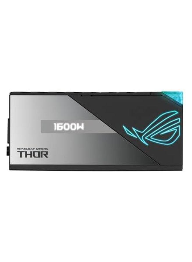 ASUS - Rog Thor 1600W ATX Power Supply Unit, With Aura Sync & OLED Display, 1600W Power, 80 Plus Titanium Certification, 135mm PWM Fan, 0dB Cooling, Modular | 90YE00K0-B0NA00 Black - Image 1