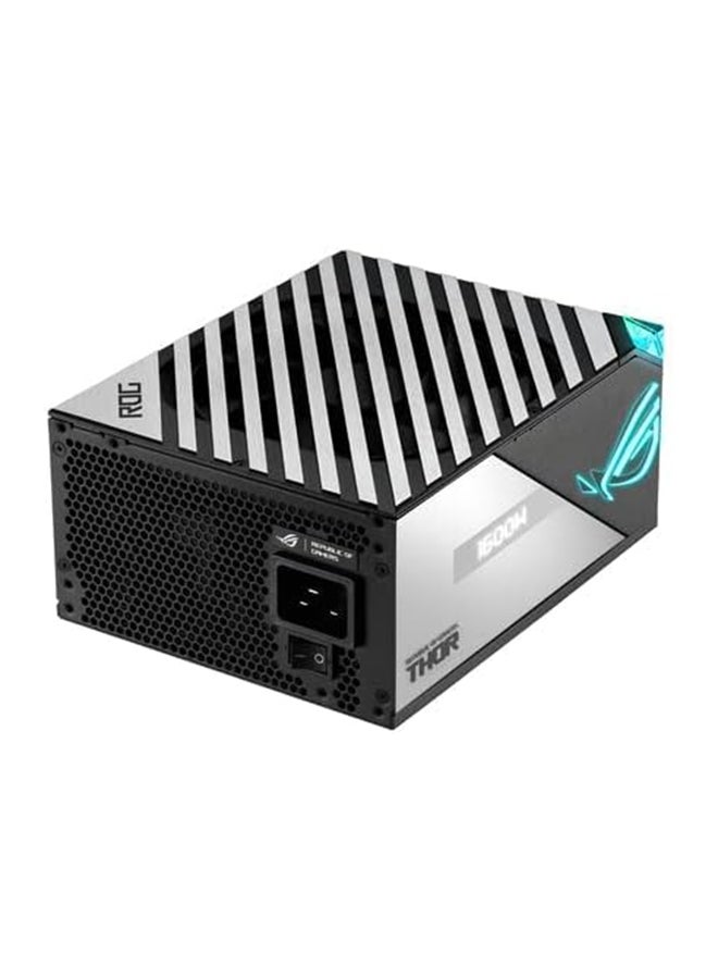 ASUS - Rog Thor 1600W ATX Power Supply Unit, With Aura Sync & OLED Display, 1600W Power, 80 Plus Titanium Certification, 135mm PWM Fan, 0dB Cooling, Modular | 90YE00K0-B0NA00 Black - Image 1
