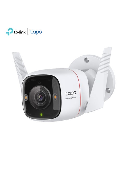 Tapo C325WB ColorPro Wi-Fi Outdoor Camera, 2K 4Mp QHD Security Camera Outdoor Wired IP66 Weatherproof Motion/Person Detection, Works With Alexa And Google