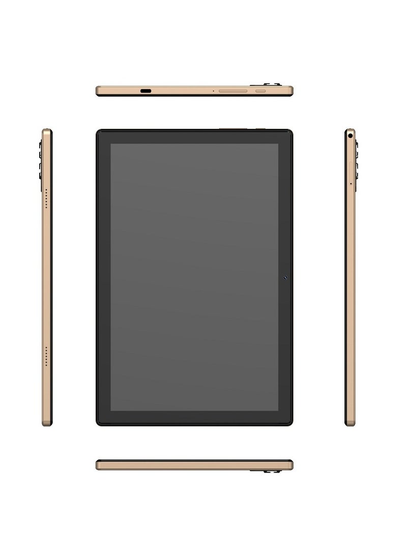 M27 Smart Android Kids Tablet 10.1-Inch Display Dual SIM Gold 8GB RAM 256GB 5G Wi-Fi - International Version With Zoom & Tik tok Supported And Bluetooth Keyboard