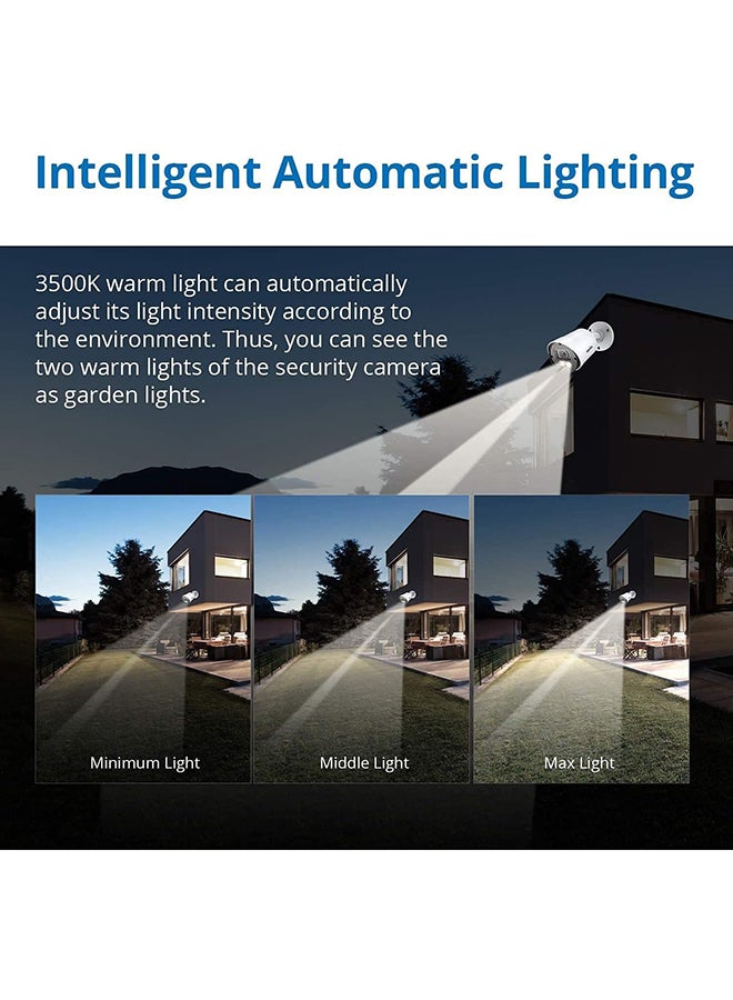 HIKVISION - DS-2CD2347G2-LU 4MP IP 247 Full Color 2.8mm PoE Turret Dome Camera Outdoor IP67 IK10 H.265+ Built in Mic English Version Human Detection, Compatible with Hikvision NVR White - Image 1