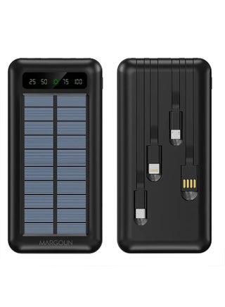 10000 mAh Solar Power Bank Big Capacity Charging Powerbank With Cable External Battery Phone Fast Charger Black - pnsku/N70025480V/45/_/1700541241/8e8bbba7-dfdc-4119-84ec-a458bb9ee209