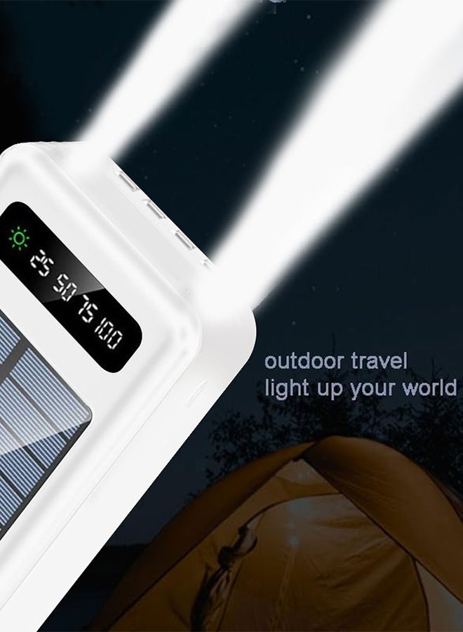 MARGOUN 20000 mAh Solar Big Capacity Charging Powerbank With Cable External Battery Phone Fast Charger White  - Image 3