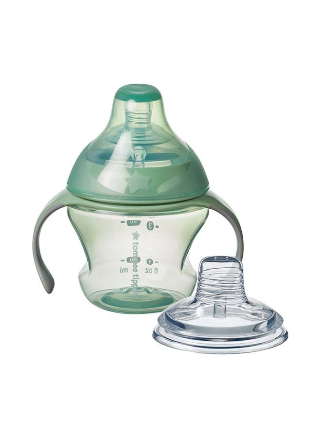 tommee tippee - Tommee Tippee Transition Cup, Breast-Like Teat and Soft Silicone Spout, Removable Easy-Grip Handles, Leakproof Lid, 150ml, 4-7m+, Colours Vary - Image 1