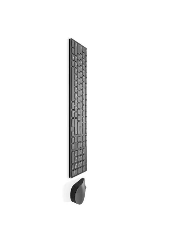 Professional Ultraslim Wireless Combo Keyboard And Mouse With Arabic Grey