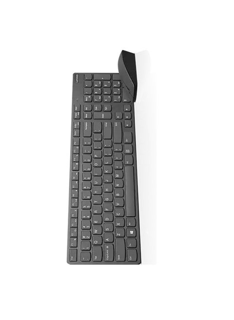 Professional Ultraslim Wireless Combo Keyboard And Mouse With Arabic Grey