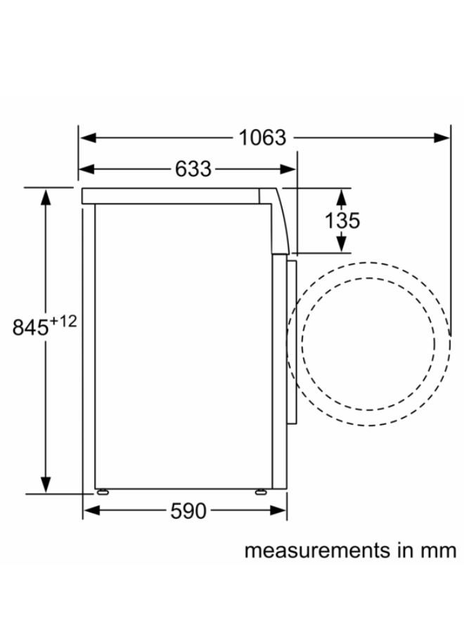 السلسلة 4، غسالة، تحميل أمامي، 8 كجم، 1400 دورة في الدقيقة، 8 kg 2300 W WAN282X1EG إينوكس الفضي