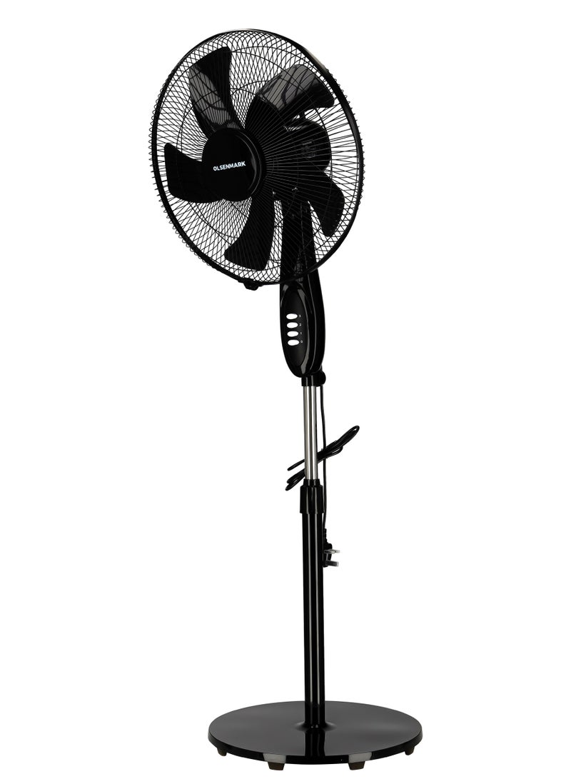 أولسنمارك Olsenmark Stand Fan OMF1854، مروحة بقاعدة 16 بوصة مع 5 شفرات أوراق، 3 مستويات للسرعة، محرك عالي الأداء، ضمان لمدة عامين  - Image 4