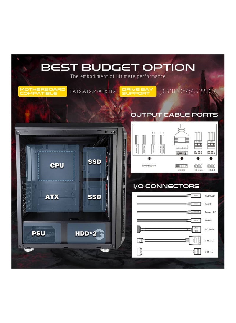GameOn TRIDENT II S-Series Mid Tower Gaming Case  - Image 3