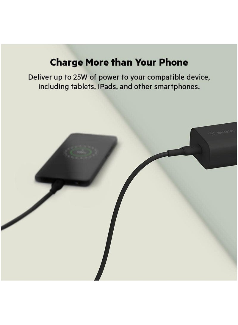 belkin BoostCharge 25W Wall Charger For Samsung Galaxy S23 With PPS (USB-C Power Delivery, Fast Charger For iPhone, Samsung, Galaxy Tab, iPad And More) Black - Image 4