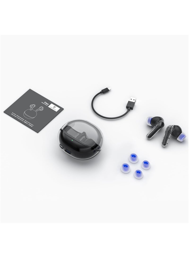 SoundPEATS - Clear In-ear Wireless Earbuds Black - Image 1