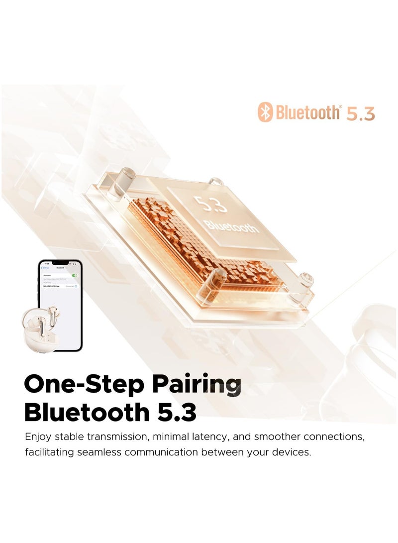 Clear In-ear Wireless Earbuds Beige