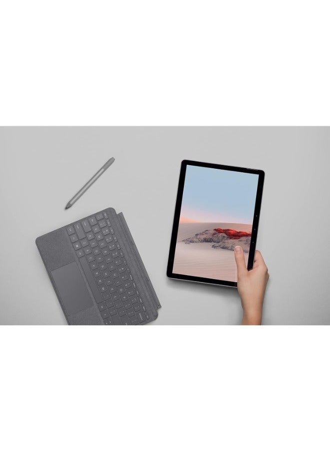 جهاز Surface Go 2 قابل للتحويل 2 في 1 مع شاشة عالية الدقة مقاس 10.5 بوصة، ومعالج Intel Pentium Gold 4425Y / ذاكرة الوصول العشوائي سعة 4 جيجابايت / Emmc سعة 64 جيجابايت / نظام التشغيل Windows 10 Pro / بطاقة رسومات Intel UHD / اللغة الإنجليزية / العربية البلاتينية - pnsku/N70025913V/45/_/1700661679/0c59708d-871a-4098-afc3-137656b3d8e4