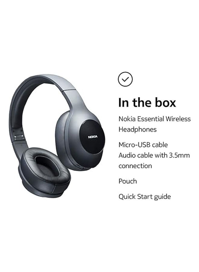 NOKIA - E1200 Essential Wireless Headphones, On-Ear Headphones with Foldable Headband, Bluetooth 5.0 Compatible, 40Hrs Wireless Playtime Black - Image 1