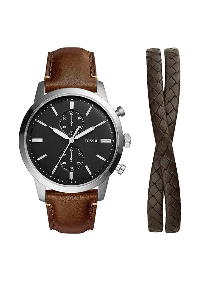 FOSSIL - Men's Leather Chronograph Watch FS5967SET - Image 1