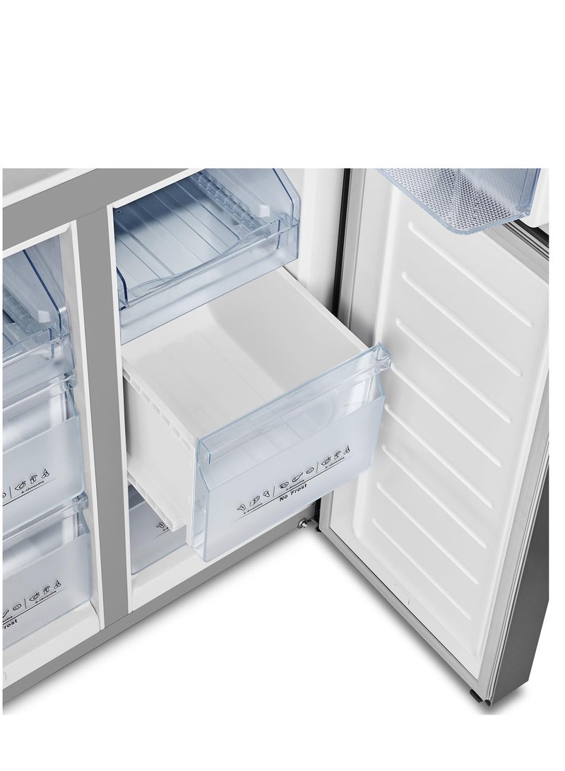 Hisense - 561L Gross/ 462L Net Capacity, 4 Door No Frost Refrgerator, Electronic Control, Multi Air Flow, Convertible (Fridge-Freezer) Bottom Right Compartment RQ561N4AC1 Silver - Image 1