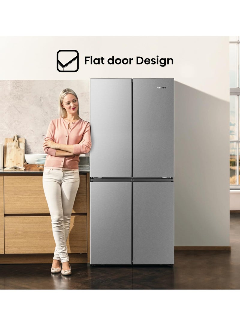 Hisense - 561L Gross/ 462L Net Capacity, 4 Door No Frost Refrgerator, Electronic Control, Multi Air Flow, Convertible (Fridge-Freezer) Bottom Right Compartment RQ561N4AC1 Silver - Image 1