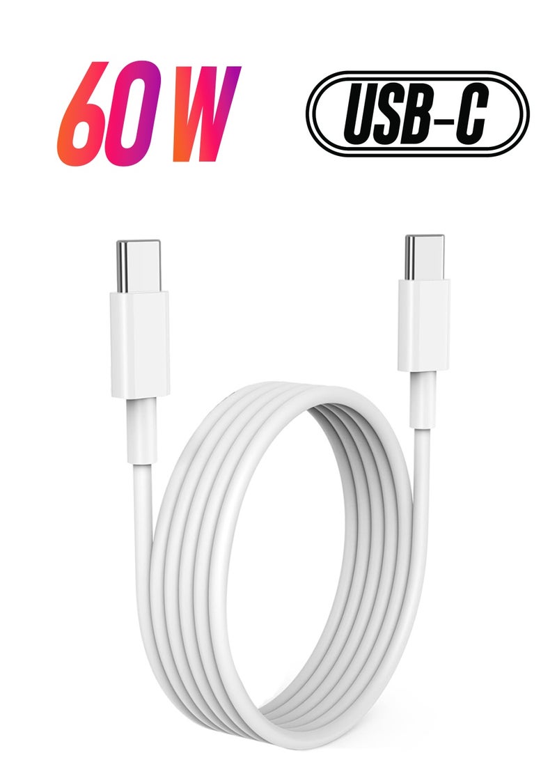 MARGOUN USB C To USB C Cable For iPhone Fast Charging Cable For iPhone Series 15 Devices 1 Metre Cable White  - Image 1