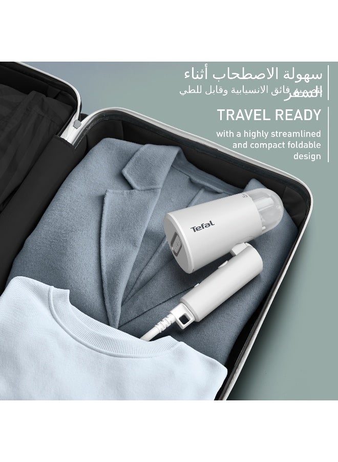 Tefal Garment Steamer | Origin Travel Handheld Garment Steamer | Travel-Friendly Foldable | Steamers Clothes | 25-Seconds Heat-Up Time | 2 Years Warranty 70 ml 1200 W DT1020G0 White - Image 3