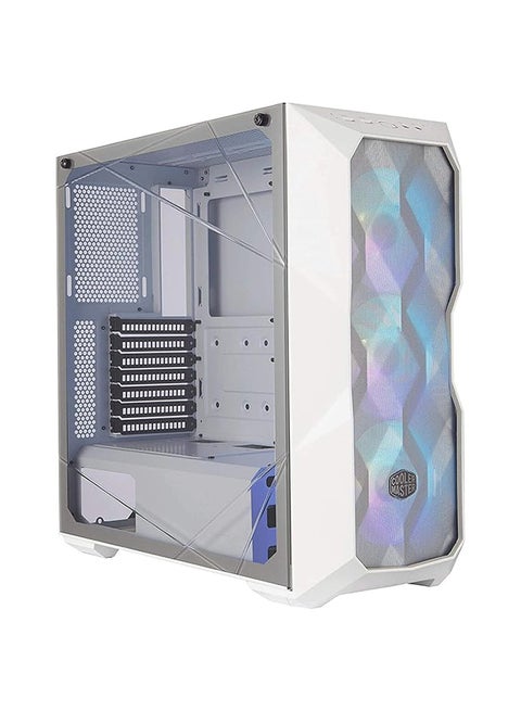 MasterBox TD500 Mesh white- ARGB PC Case with Tessellated Mesh, 3 x 120mm Pre-Installed Fans, Crystalline Glass Side Panel, Flexible Air Flow Configurations White