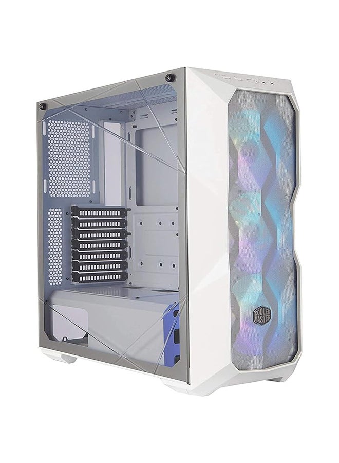 MasterBox TD500 Mesh white- ARGB PC Case with Tessellated Mesh, 3 x 120mm Pre-Installed Fans, Crystalline Glass Side Panel, Flexible Air Flow Configurations White