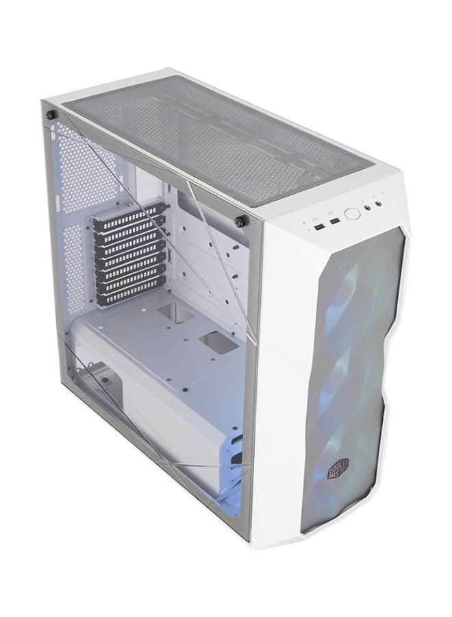 MasterBox TD500 Mesh white- ARGB PC Case with Tessellated Mesh, 3 x 120mm Pre-Installed Fans, Crystalline Glass Side Panel, Flexible Air Flow Configurations White