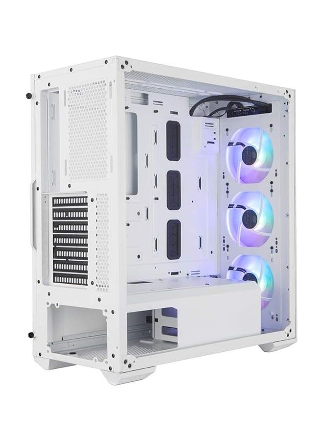 MasterBox TD500 Mesh white- ARGB PC Case with Tessellated Mesh, 3 x 120mm Pre-Installed Fans, Crystalline Glass Side Panel, Flexible Air Flow Configurations White