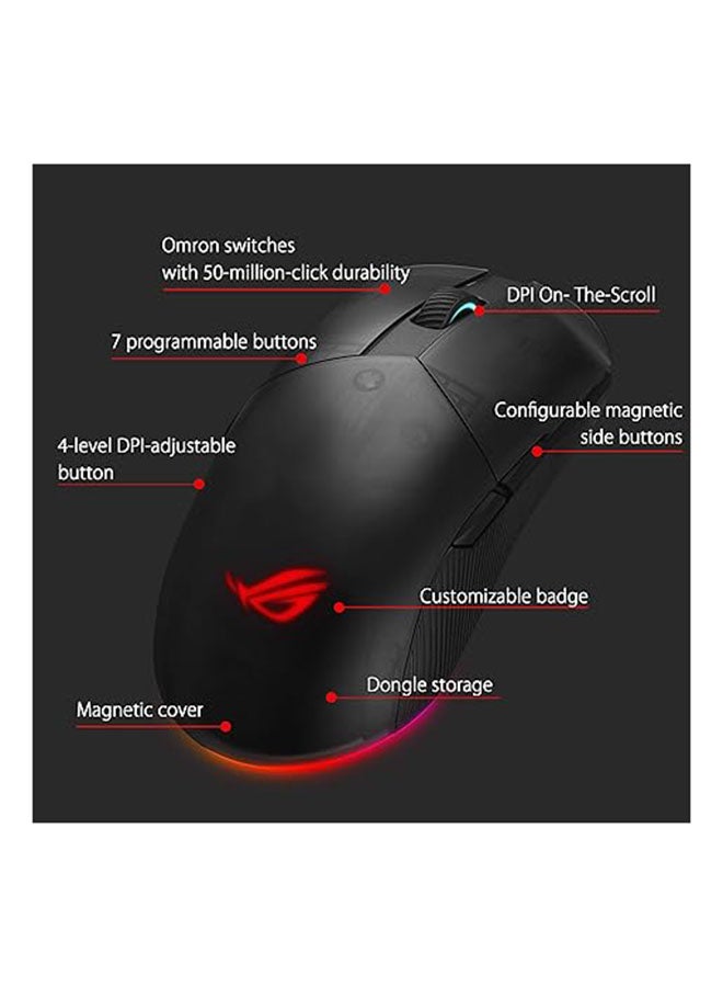 ASUS - Optical Gaming Mouse ROG Pugio II Ergonomic & Truly Ambidextrous PC Gaming Mouse Configurable & Swappable Side Buttons 16,00 DPI Optical Sensor Aura Sync RGB Tactile Mice Black - Image 1