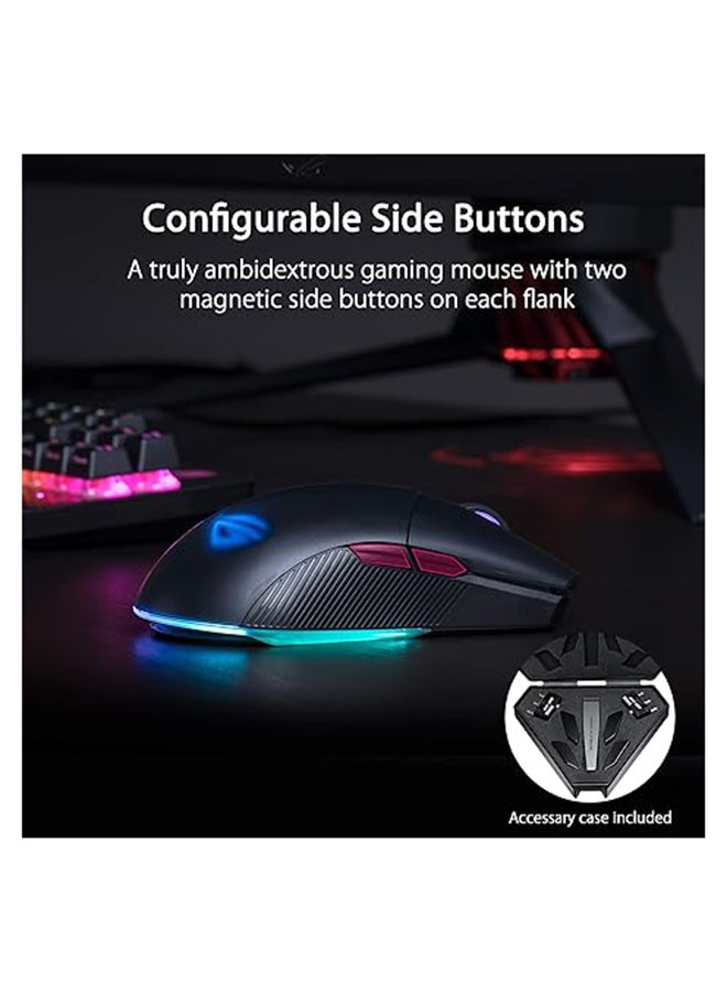 ASUS - Optical Gaming Mouse ROG Pugio II Ergonomic & Truly Ambidextrous PC Gaming Mouse Configurable & Swappable Side Buttons 16,00 DPI Optical Sensor Aura Sync RGB Tactile Mice Black - Image 1