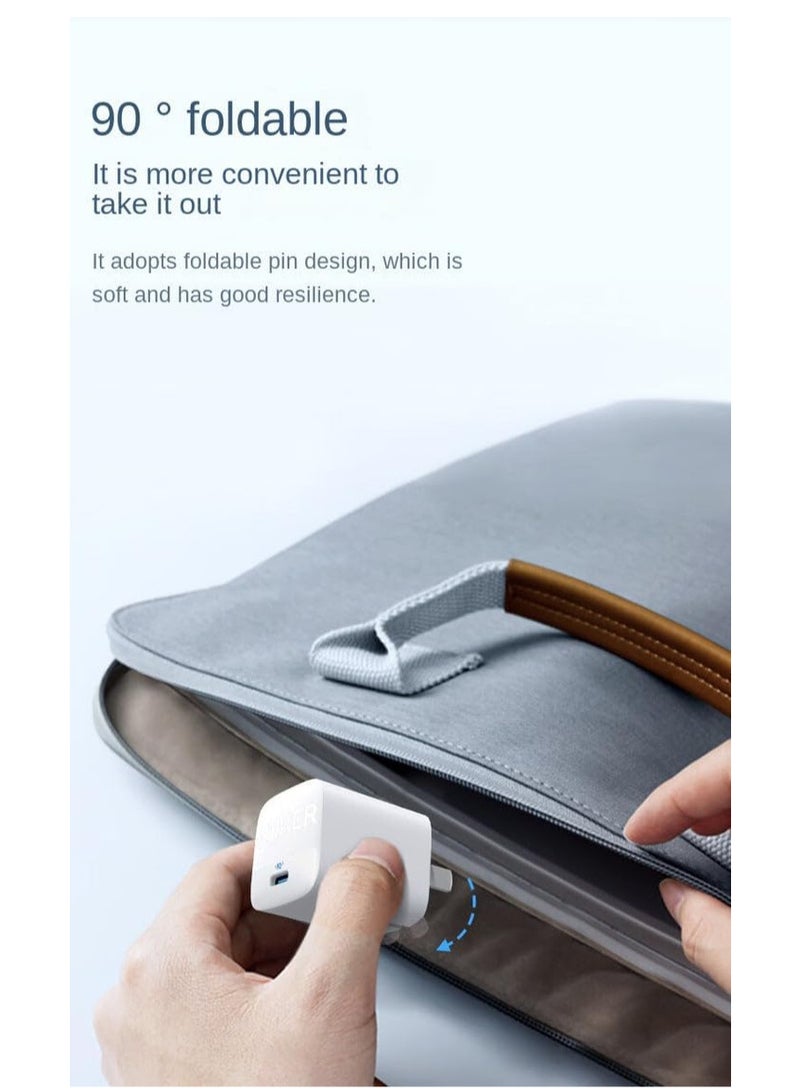 Anker 313 GaN 30W Foldable Charger PIQ 3.0 Durable Compact Fast Charger For iPhone 15/15 Plus/15 Pro/15 Pro Max/14/13, Galaxy, Pixel 6/7, iPad/iPad Mini Cable Not Included White  - Image 2