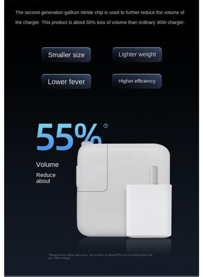Anker 313 GaN 30W Foldable Charger PIQ 3.0 Durable Compact Fast Charger For iPhone 15/15 Plus/15 Pro/15 Pro Max/14/13, Galaxy, Pixel 6/7, iPad/iPad Mini Cable Not Included White  - Image 5