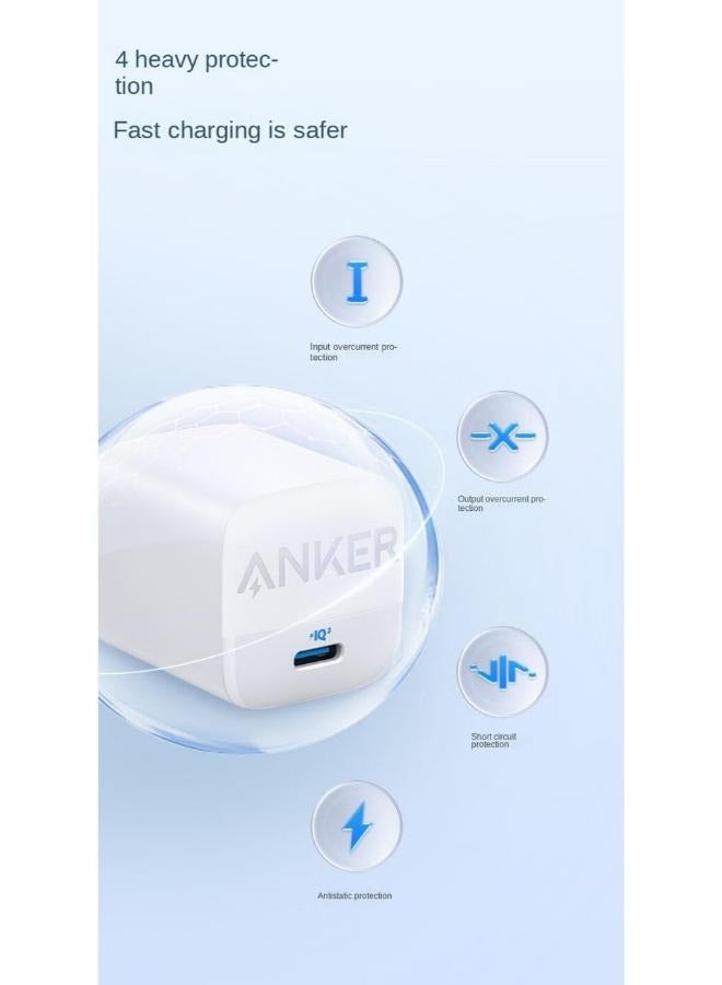 Anker - 313 GaN 30W Foldable Charger PIQ 3.0 Durable Compact Fast Charger For iPhone 15/15 Plus/15 Pro/15 Pro Max/14/13, Galaxy, Pixel 6/7, iPad/iPad Mini Cable Not Included White - Image 1