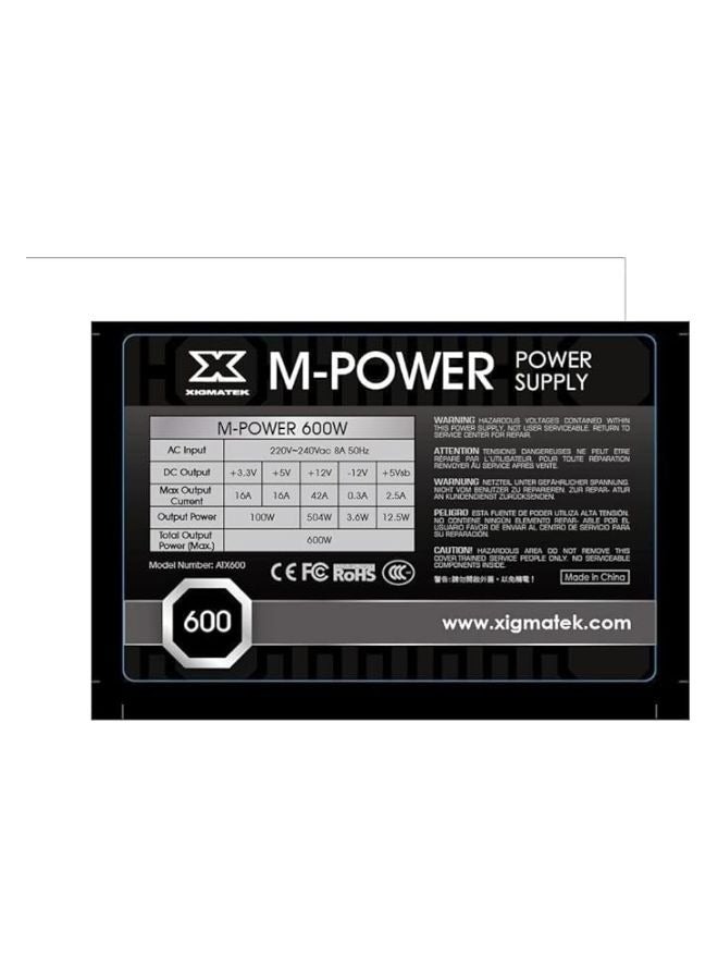 Xigmatek M-Power 600 Watt Power Supply  - Image 4
