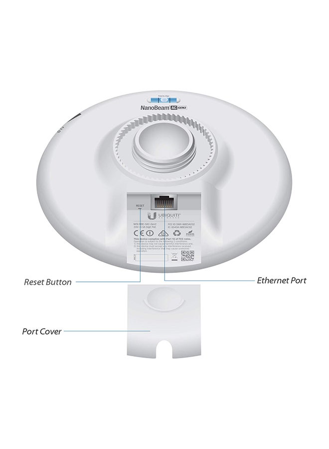 Networks NBE-5AC-GEN2 NanoBeam ac Gen2 airMAX ac CPE with Dedicated Management Radio, 450+ Mb/s Throughput, 2 x 10/100/1000 ETH Ports, Wi-Fi Radio for Mgt, NBE-5AC-GEN2 White - pnsku/N70026118V/45/_/1700836469/c8e4351b-86b4-4a48-b487-3d749d3abb5d