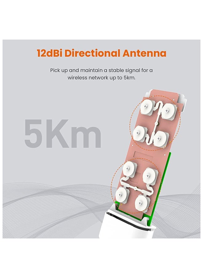 Tenda Outdoor Access Point Wi-Fi 2.4GHz 11N 150Mbps, 2 * 10 / 100Mbps Ethernet Port, Passive PoE, -30 ℃ ~ 60 ℃, IP64 Waterproof Enclosure, 6000V Lightning Protection(O3) White  - Image 3