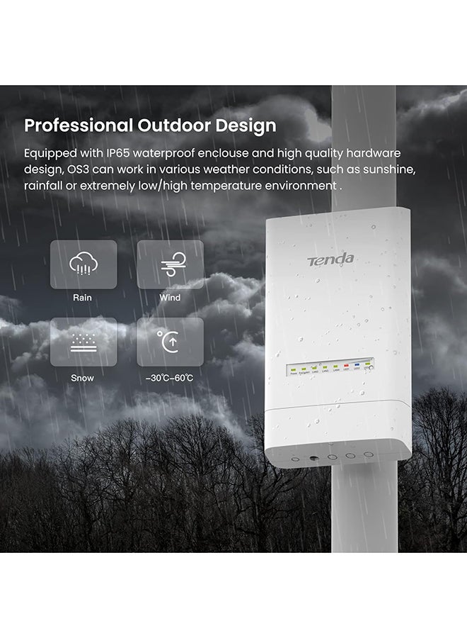 Tenda 5GHz AC867 Long Range Smart Manage Outdoor CPE, 12dBi, 5km+|Point to Point Wireless Bridge| Four Fast Ethernet Ports, Passive PoE Powered, IP65 Weatherproof, 6KV Lightning Protection White - Image 4