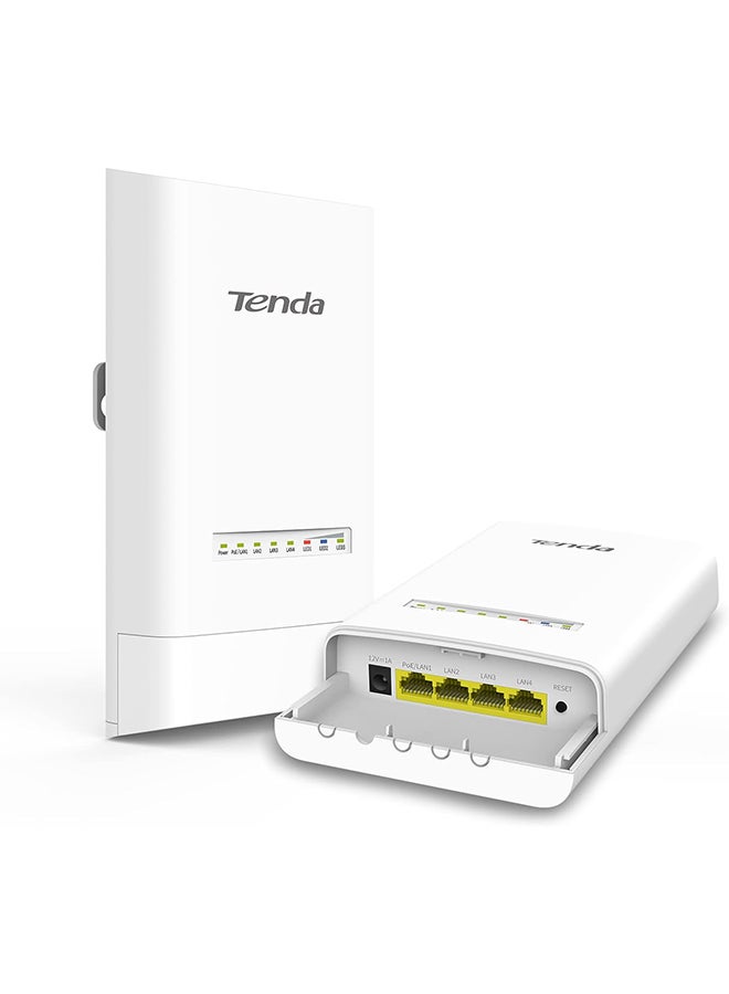 Tenda 5GHz AC867 Long Range Smart Manage Outdoor CPE, 12dBi, 5km+|Point to Point Wireless Bridge| Four Fast Ethernet Ports, Passive PoE Powered, IP65 Weatherproof, 6KV Lightning Protection White - Image 1
