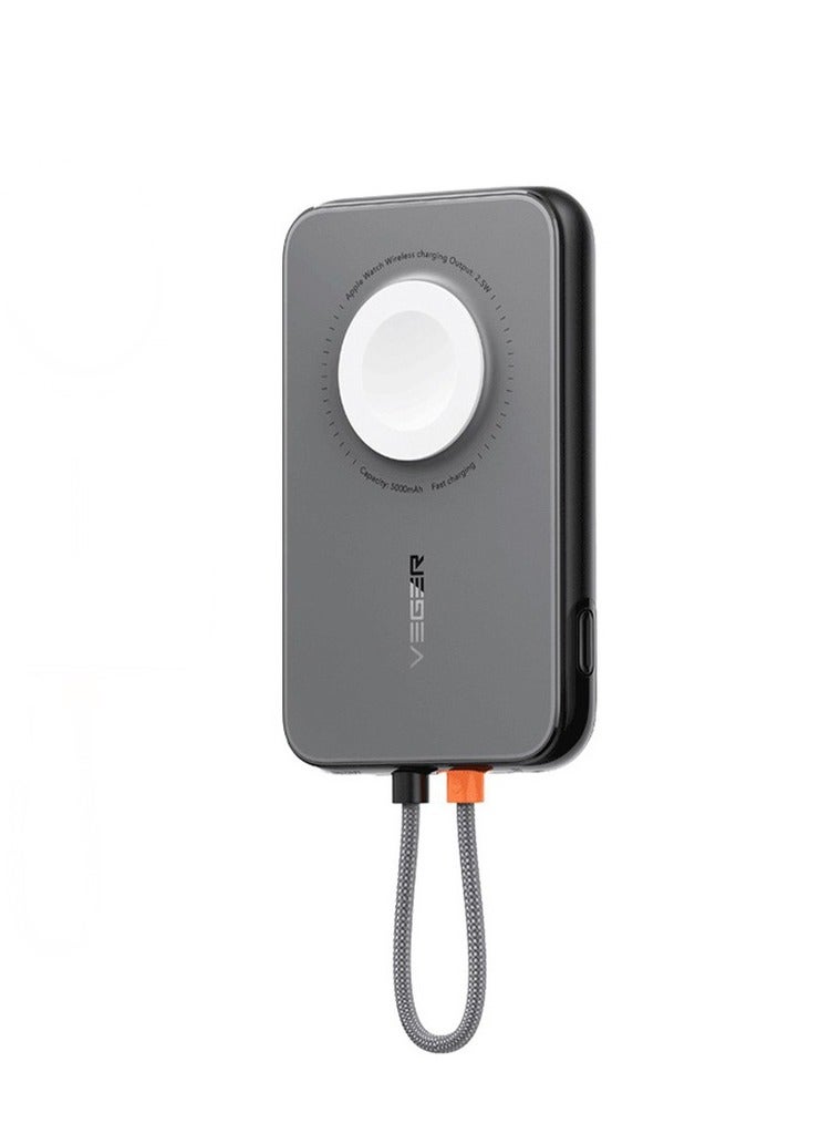 بورودو باور بانك نحيف PD 20W مع 1*مدخل Type-C و 1*مدخل Lightning وشاحن ساعة - Image 1