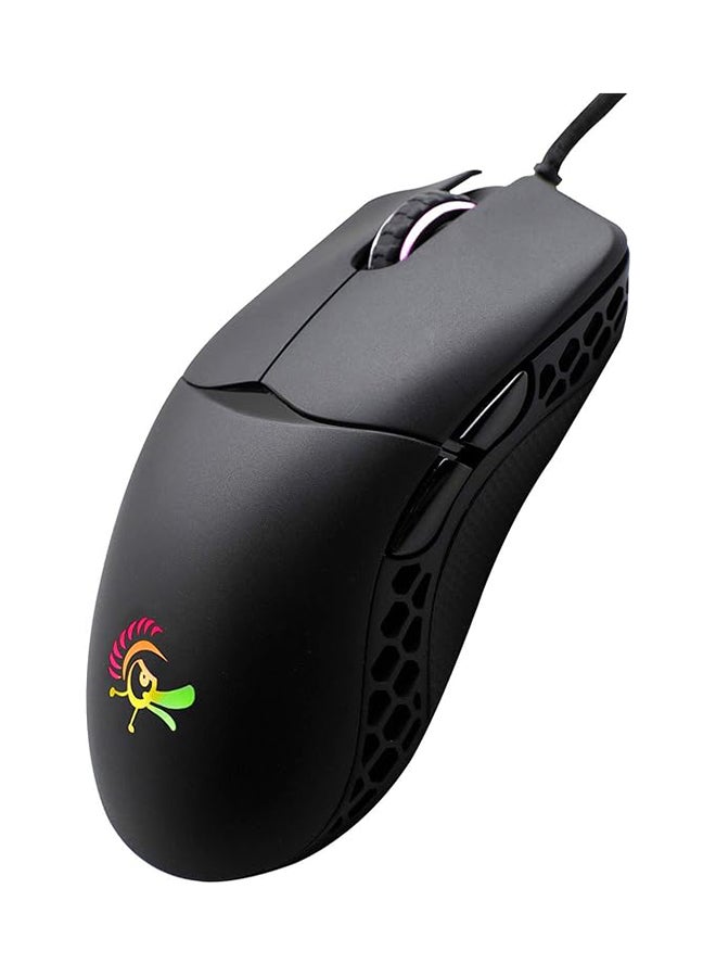 Ducky RGB Ultra-Lightweight Wired Gaming Mouse, PixArt PMW3389 Sensor, 16000 DPI, 7 Buttons, Huano Switches, 65g, Ambidextrous, Adjustable Polling Rate & LOD, PTFE Feet, Paracord Cable, DMFE20O-OAAPA7B Black  - Image 1