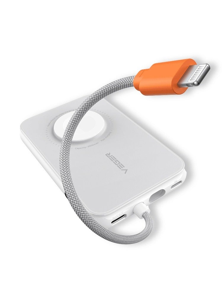 بورودو باور بانك رفيع PD 20 وات مع منفذ Type-C ومنفذ Lightning وشاحن للساعة - Image 2