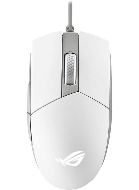 ROG Strix Impact II Moonlight White Gaming Mouse | Ambidextrous and Lightweight Design, 6200 DPI Optical Sensor, Push-Fit Hot Swappable Switches, Aura Sync RGB Lighting, Minimal Design White