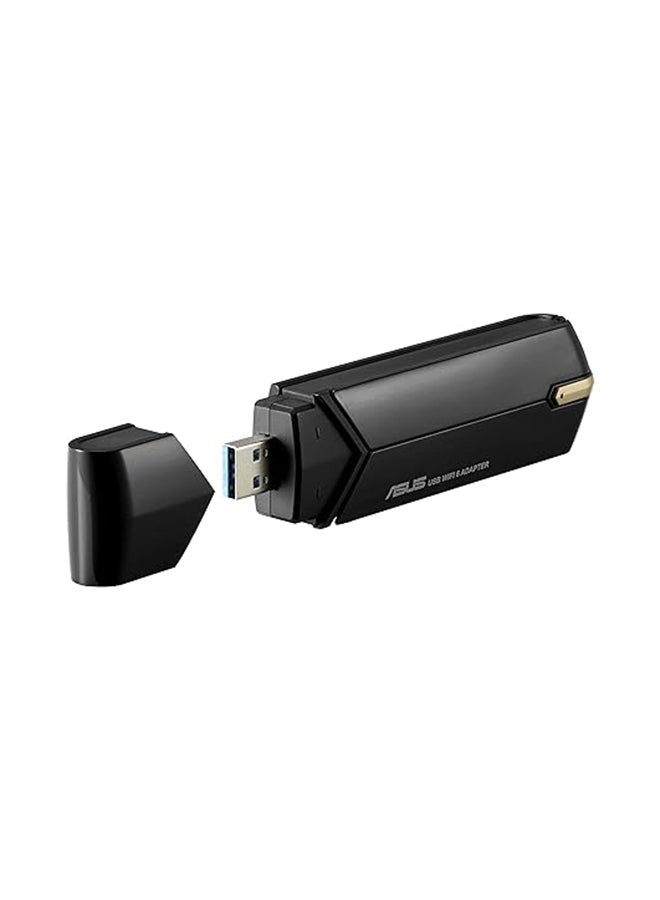 أسوس محول WiFi 6 AX1800 USB WiFi USB AX56 ثنائي النطاق WiFi 6 Client، دعم 2x2، الألعاب والبث، التوصيل والتشغيل، أمان شبكة WPA3، MU MIMO، Beamforming Black  - Image 2