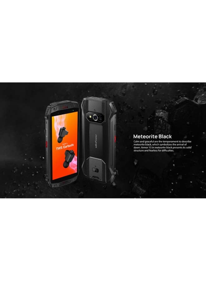 Ulefone - Armor 15 Dual SIM Black 6GB RAM 128GB Ruggedphone Built In TWS Earbuds  4G - KSA Version - Image 1